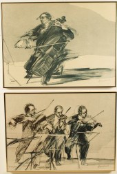 PAIR OF ORCHESTRA STUDIES BY C