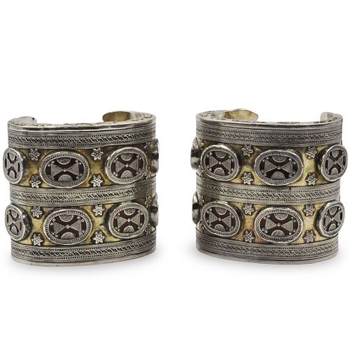 PAIR OF ORIENTAL STERLING AND
