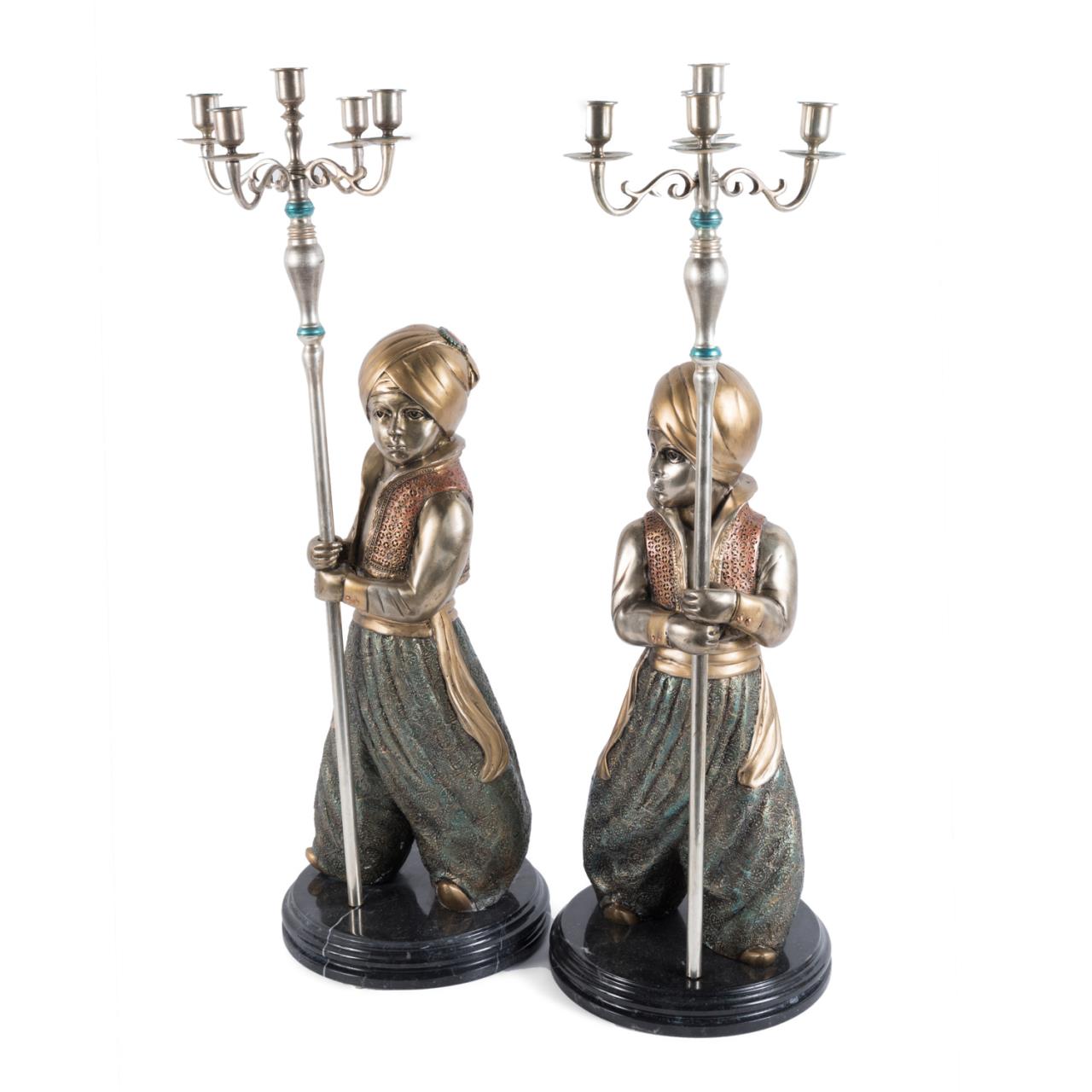 PAIR OF ORIENTALIST COLD PAINTED