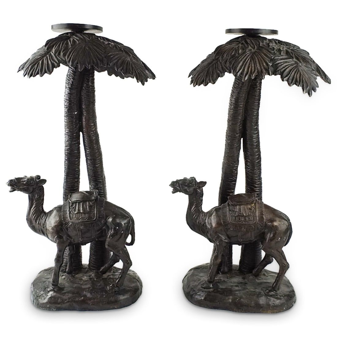 PAIR OF ORIENTALIST STYLE BRONZE
