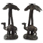PAIR OF ORIENTALIST STYLE BRON