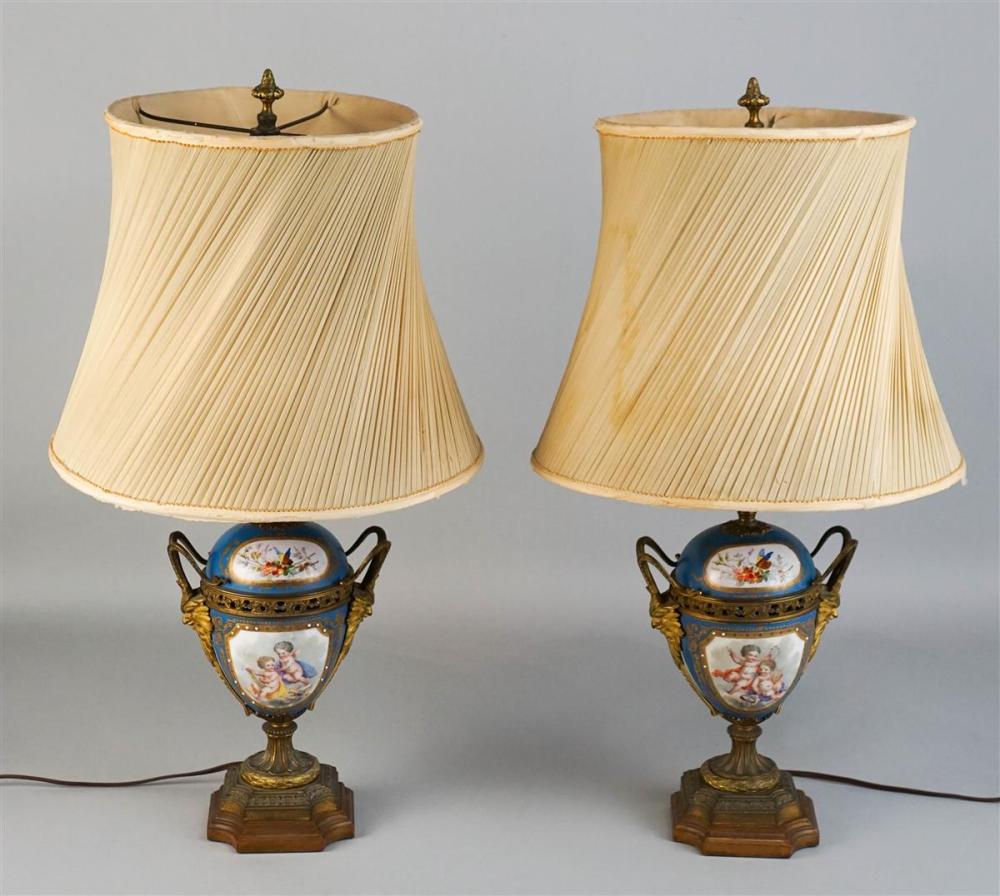 PAIR OF ORMOLU-MOUNTED SEVRES STYLE