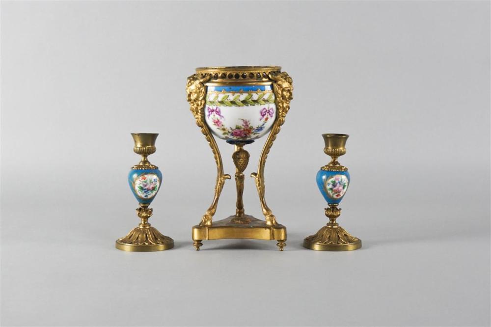 PAIR OF ORMOLU-MOUNTED SEVRES STYLE