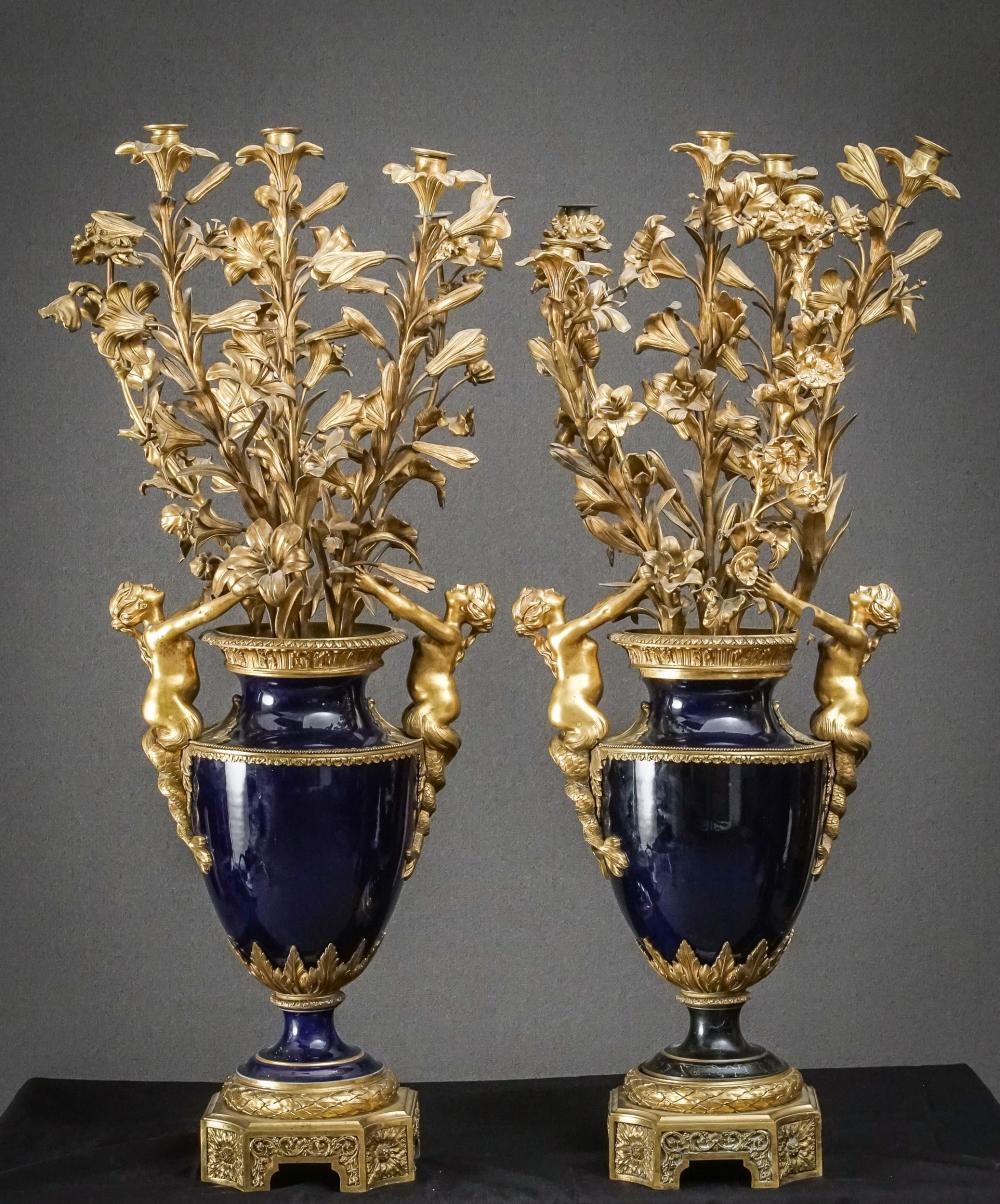 PAIR OF ORMOLU MOUNTED