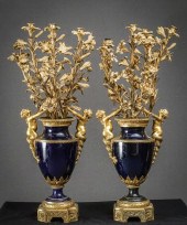 PAIR OF ORMOLU MOUNTED SèVRES-