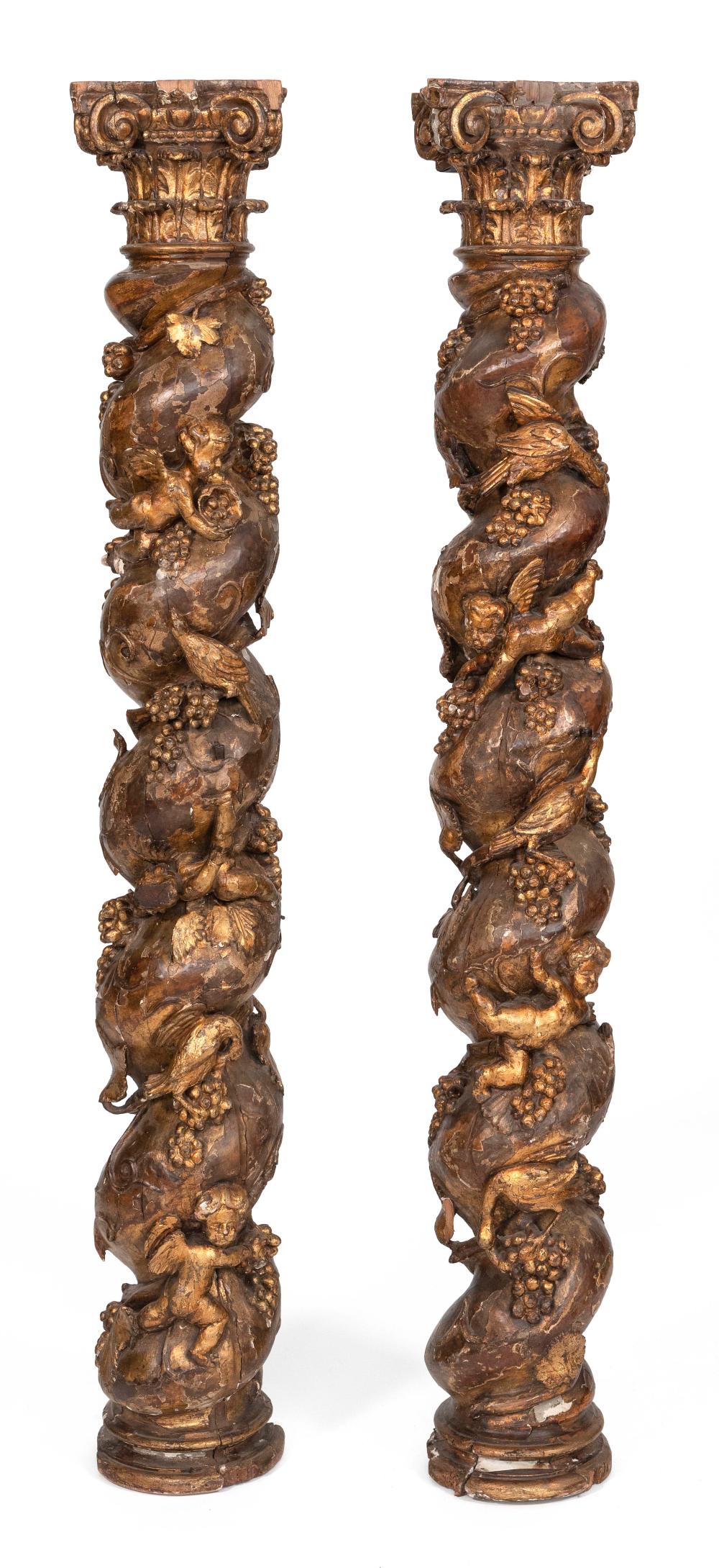 PAIR OF ORNATELY CARVED