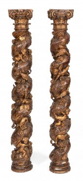 PAIR OF ORNATELY CARVED FLOREN