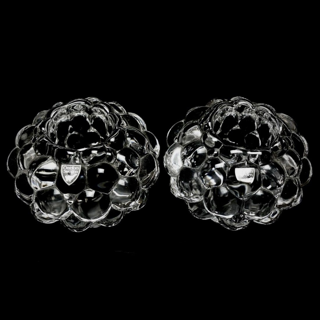 PAIR OF ORREFORS CANDLE HOLDERSPair