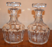 PAIR OF ORREFORS CRYSTAL DECAN