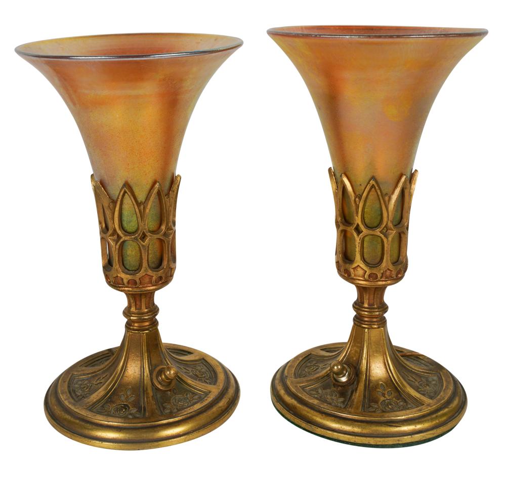 PAIR OF OSCAR BACH-STYLE CONSOLE