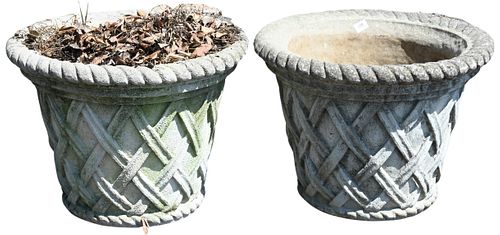 PAIR OF OUTDOOR CEMENT