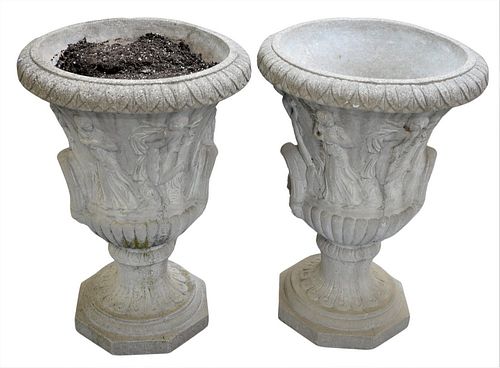 PAIR OF OUTDOOR PLANTERS, EACH IN