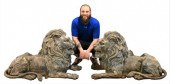 PAIR OF OUTDOOR RECUMBENT BRON