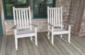 PAIR OF OUTDOOR TEAK ROCKING C