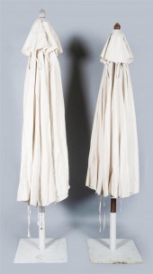 PAIR OF OUTDOOR UMBRELLASPAIR