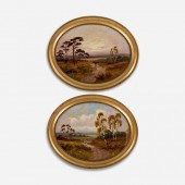 PAIR OF OVAL ENGLISH OIL LANDS