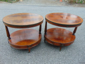 PAIR OF OVAL INLAID TWO TIER S