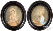 PAIR OF OVAL PENCIL AND WATERC