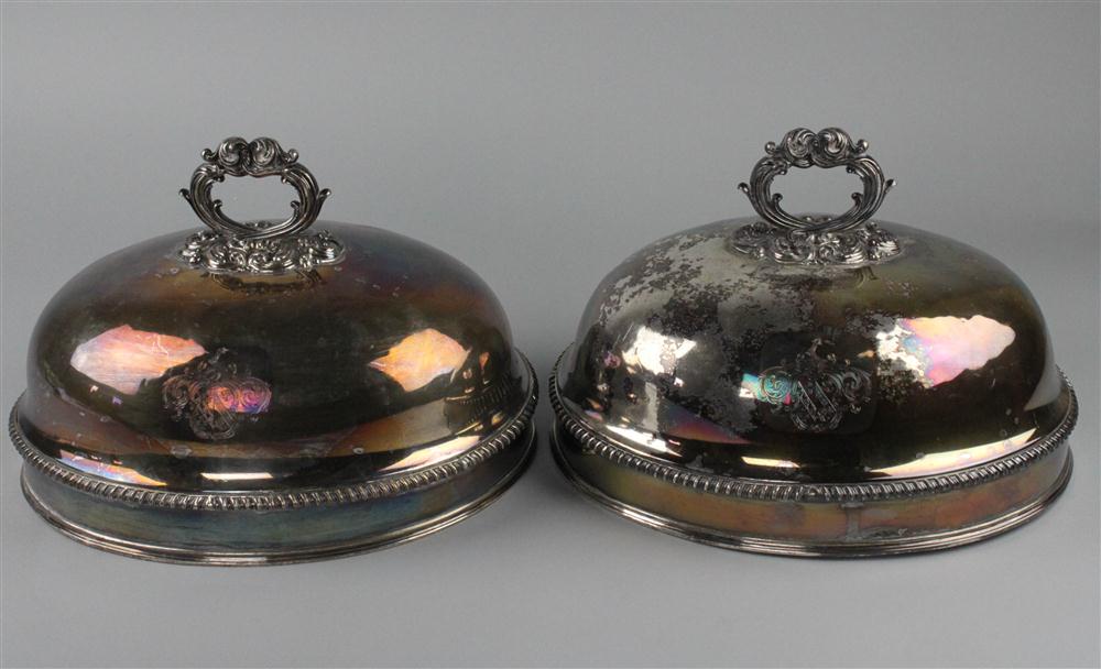PAIR OF OVAL SHEFFIELD PLATE DISH