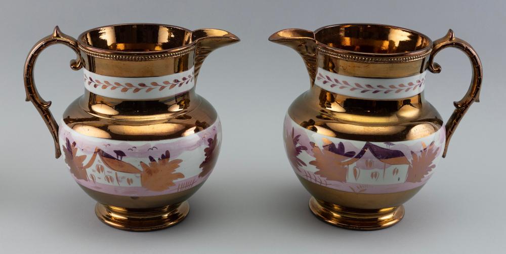 PAIR OF OVERSIZE COPPER AND PINK