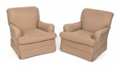 PAIR OF OVERSTUFFED ARMCHAIRS