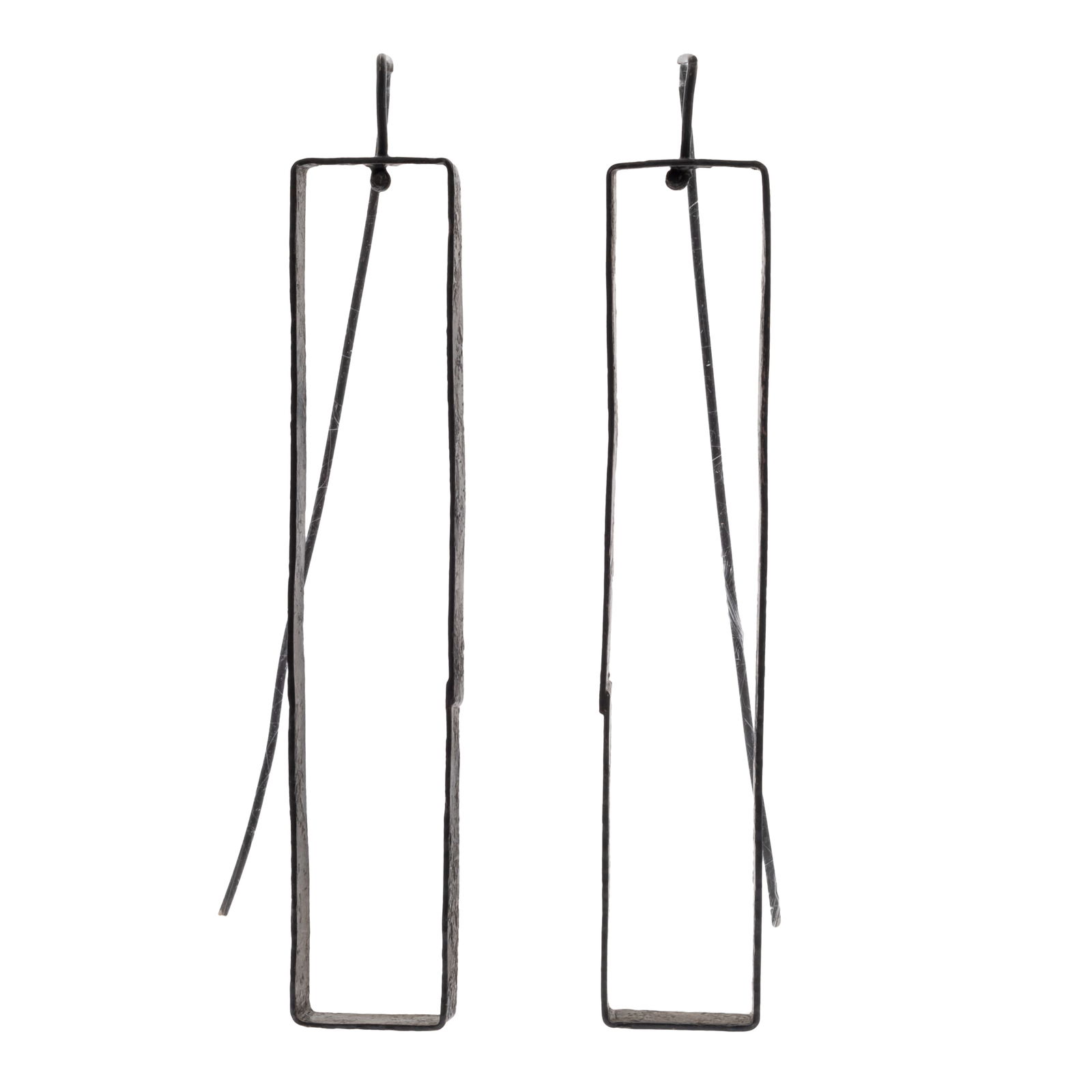 PAIR OF OXIDIZED STERLING SILVER