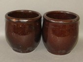 PAIR OF PA REDWARE JELLY JARSc