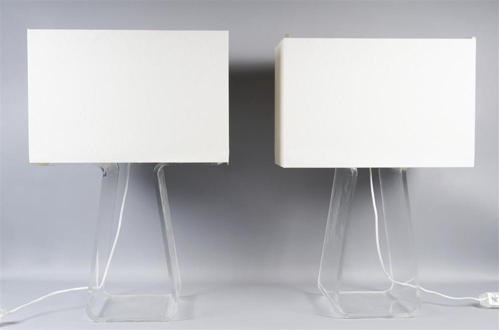 PAIR OF PABLO LUCITE TABLE LAMPS