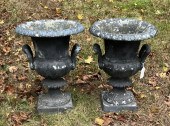 PAIR OF PAINTED ALUMINUM GARDE