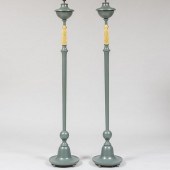 PAIR OF PAINTED AND PARCEL-GIL