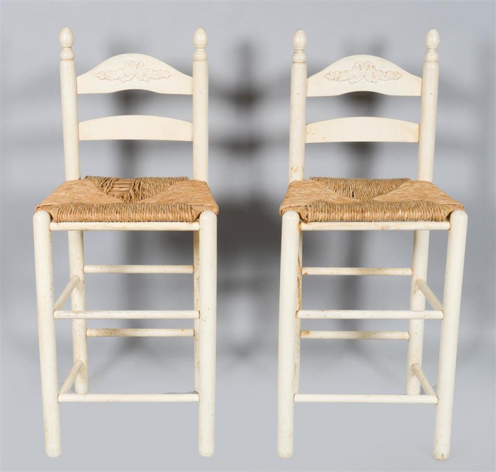 PAIR OF PAINTED BAR STOOLSPAIR OF