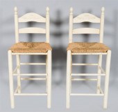PAIR OF PAINTED BAR STOOLSPAIR