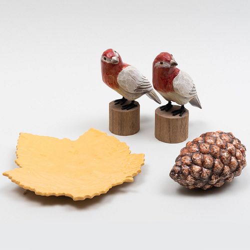 PAIR OF PAINTED CARVED WOOD