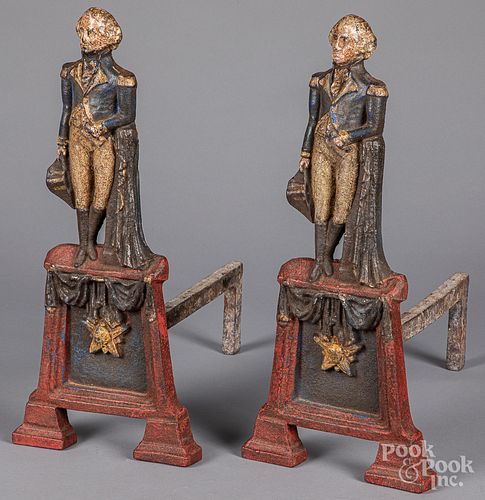 PAIR OF PAINTED CAST GEORGE
