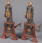 PAIR OF PAINTED CAST GEORGE WA
