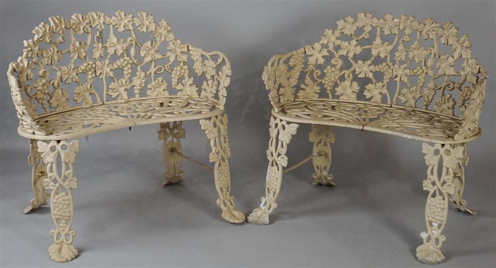 PAIR OF PAINTED CAST IRON GARDEN
