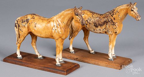 PAIR OF PAINTED CAST IRON