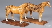PAIR OF PAINTED CAST IRON HORS