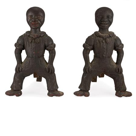 Pair of Painted Cast Iron Figural