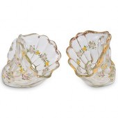 PAIR OF PAINTED CORNUCOPIA GLA