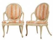 PAIR OF PAINTED FAUTEUILSwith