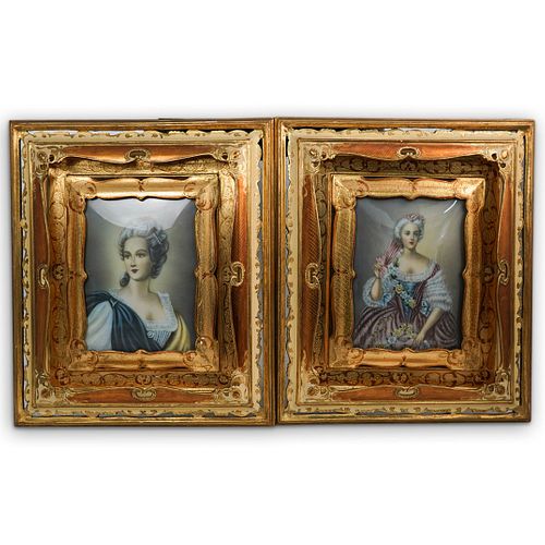 PAIR OF PAINTED FRAMED