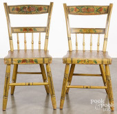 PAIR OF PAINTED HALF SPINDLE P