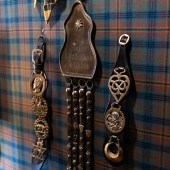PAIR OF PAINTED IRON APPLIQUES