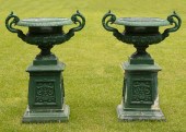 PAIR OF PAINTED METAL CAMPAGNA