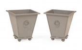 PAIR OF PAINTED METAL GARDEN P