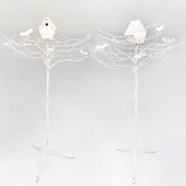 PAIR OF PAINTED METAL TREES SU