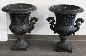 PAIR OF PAINTED OUTDOOR IRON U
