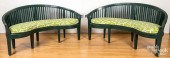 PAIR OF PAINTED PATIO BENCHESP