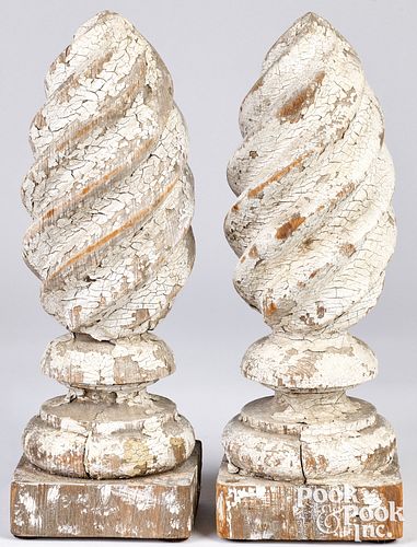 PAIR OF PAINTED PINE